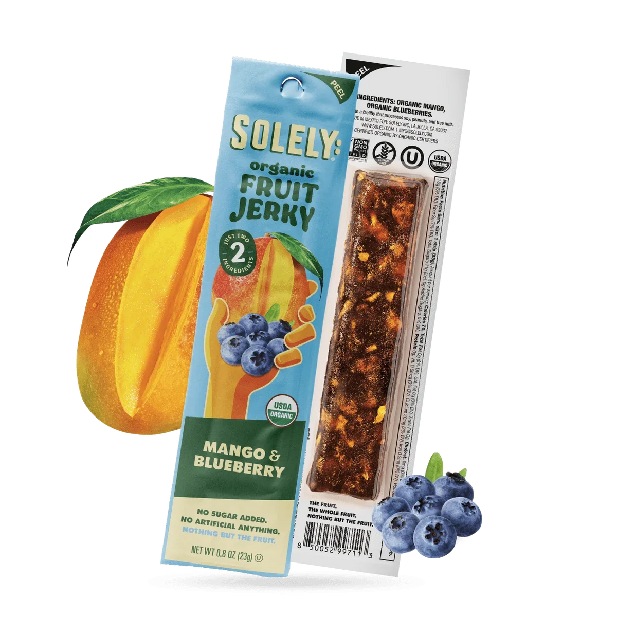 Solely: Organic Fruit Jerky (Mango & Blueberry)
